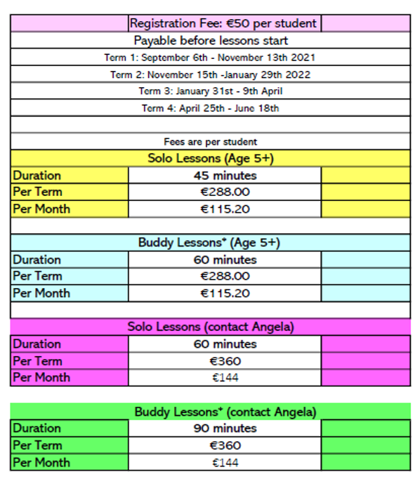 Fees & Studio Policies 2021-22 – Music, Fun, Colour & Creativity